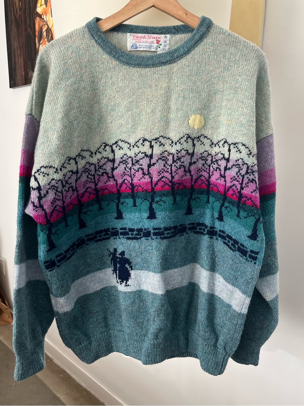Carole Dixon Winter Scene Wool Sweater